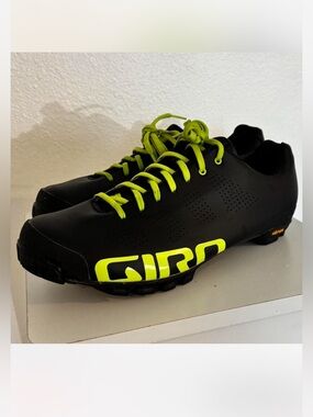 Men's black And Fluorescent Green Giro Easton Cycling Shoes Size 12